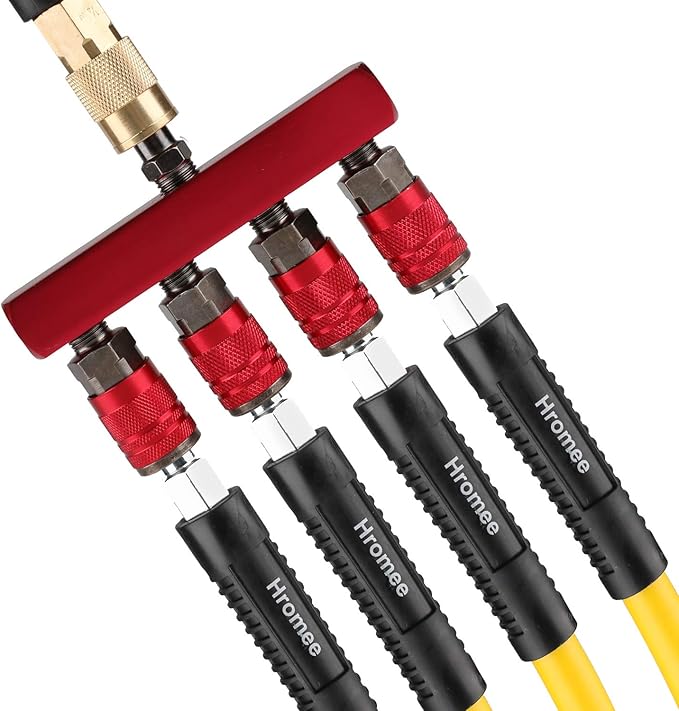 4-Way Straight Air Manifold with 5 Ports & 1/4" NPT Plug – Aluminum Pneumatic Air Splitter – AM4W5P - Image 7