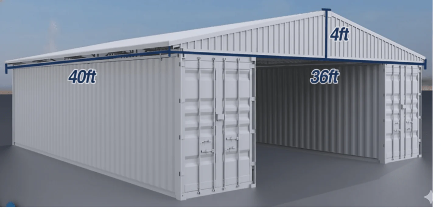 40' x 36' x 14' Galvanized Steel Container Garage Shed Kit – Heavy-Duty Metal Building MC364004