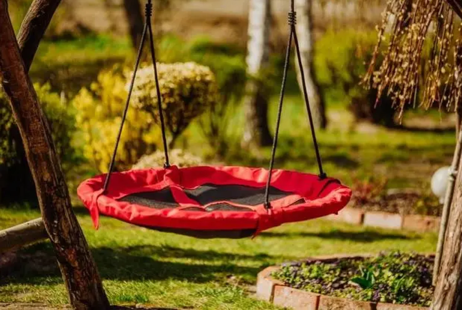 40" Round Kids Tree Swing with Adjustable Ropes – Indoor & Outdoor - Image 12
