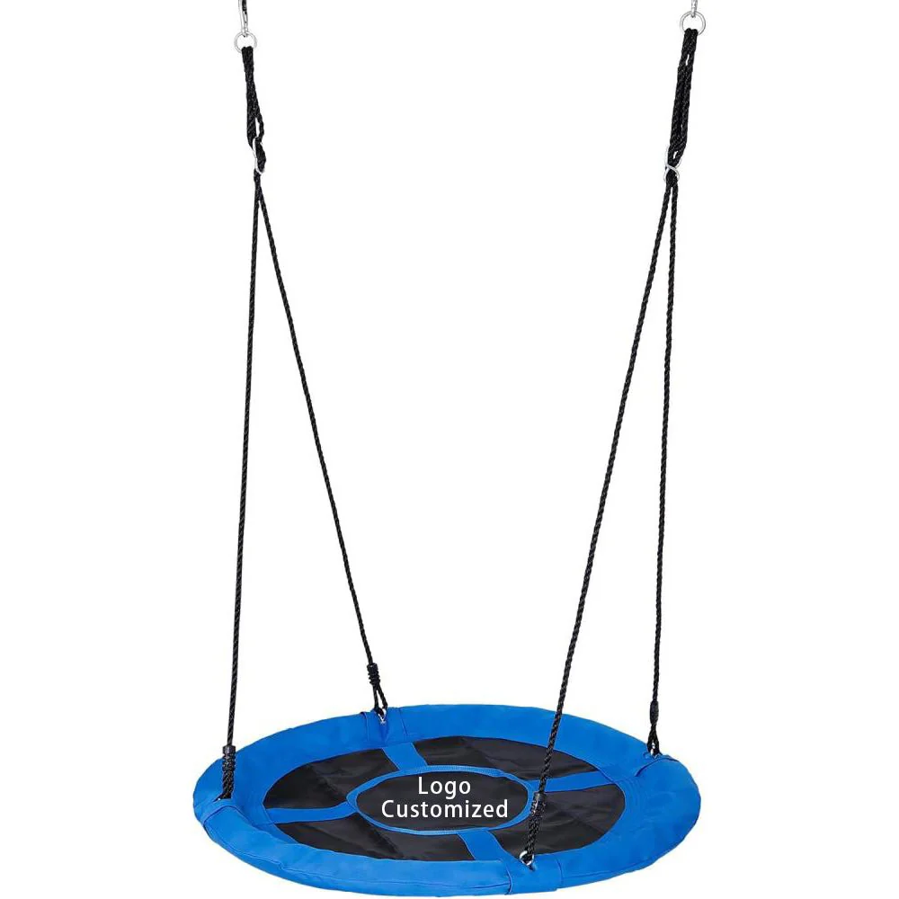 40" Round Kids Tree Swing with Adjustable Ropes – Indoor & Outdoor - Image 4