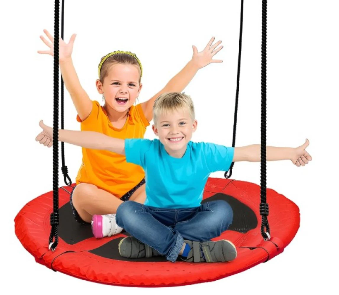 40" Round Kids Tree Swing with Adjustable Ropes – Indoor & Outdoor - Image 7