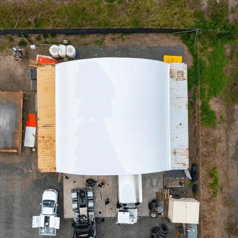 40x40x15 & 40x80x15 Container Shelter – Double Truss Fabric Storage Building with PVC Covers & Winch Door Options - Image 3