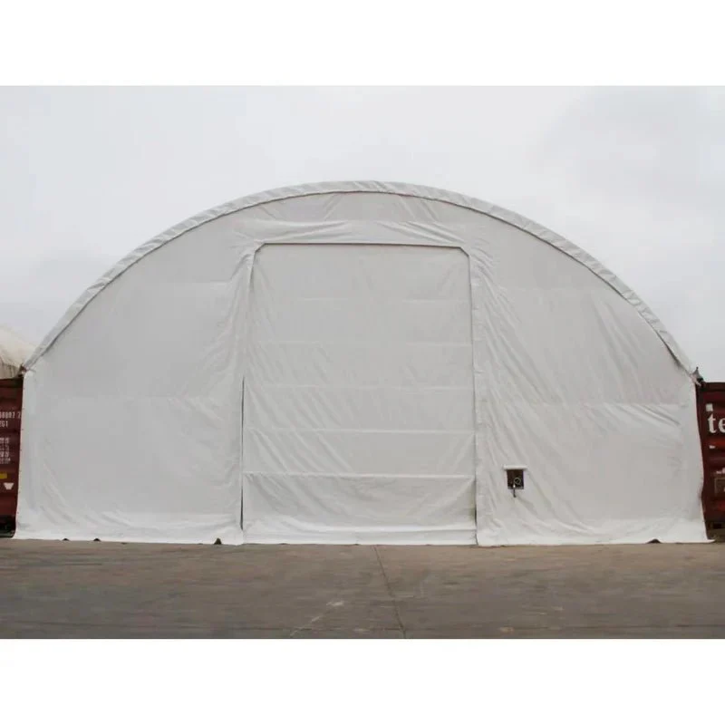 40x40x15 & 40x80x15 Container Shelter – Double Truss Fabric Storage Building with PVC Covers & Winch Door Options - Image 4