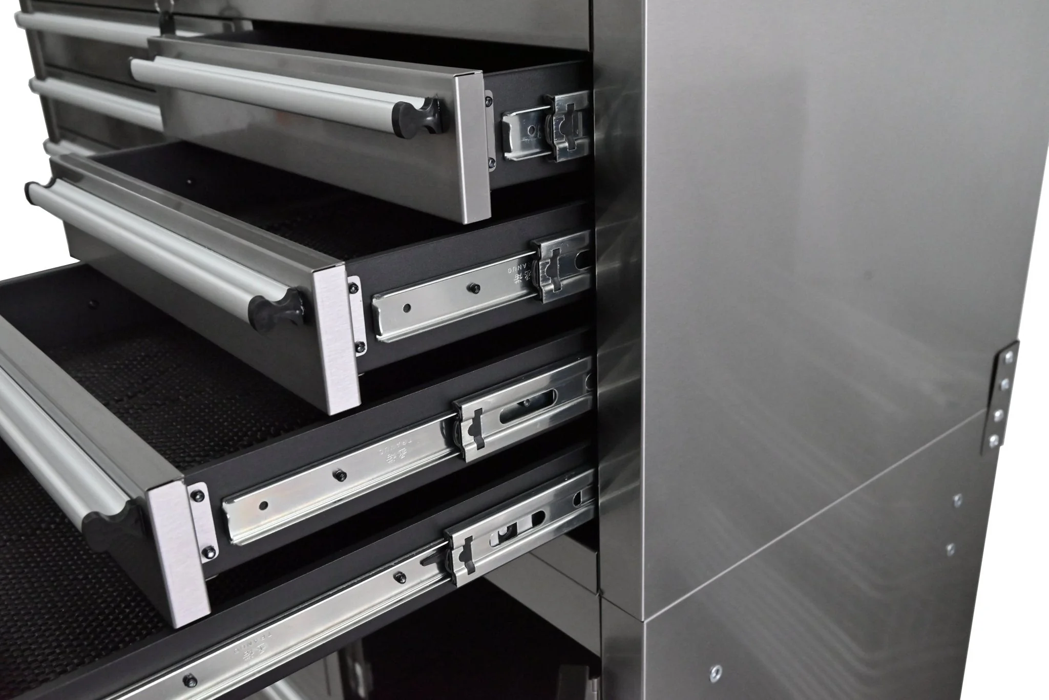 41-Inch 14-Drawer Stainless Steel Tool Bench with 5” Locking Casters – TB4118S - Image 4