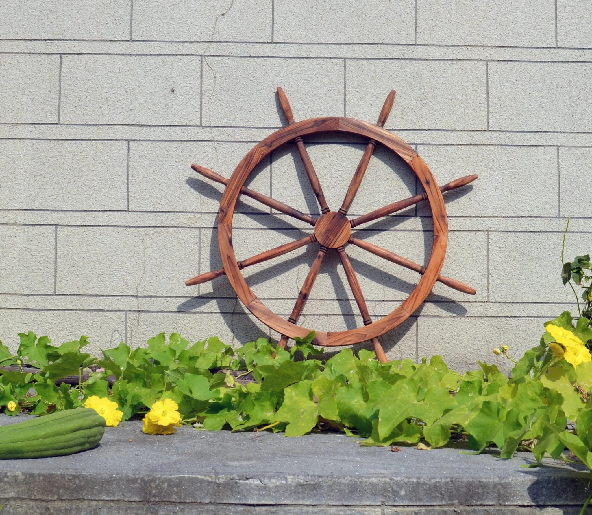 43" Wooden Nautical Ship Wheel Wall Decor – Rustic Coastal Maritime Accent | Model SWW43