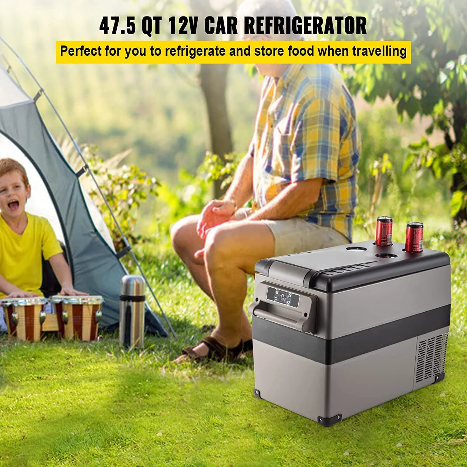 45L Portable Car Refrigerator Freezer – LG Compressor, 12V/110V Dual Zone RV Fridge 448423 - Image 4