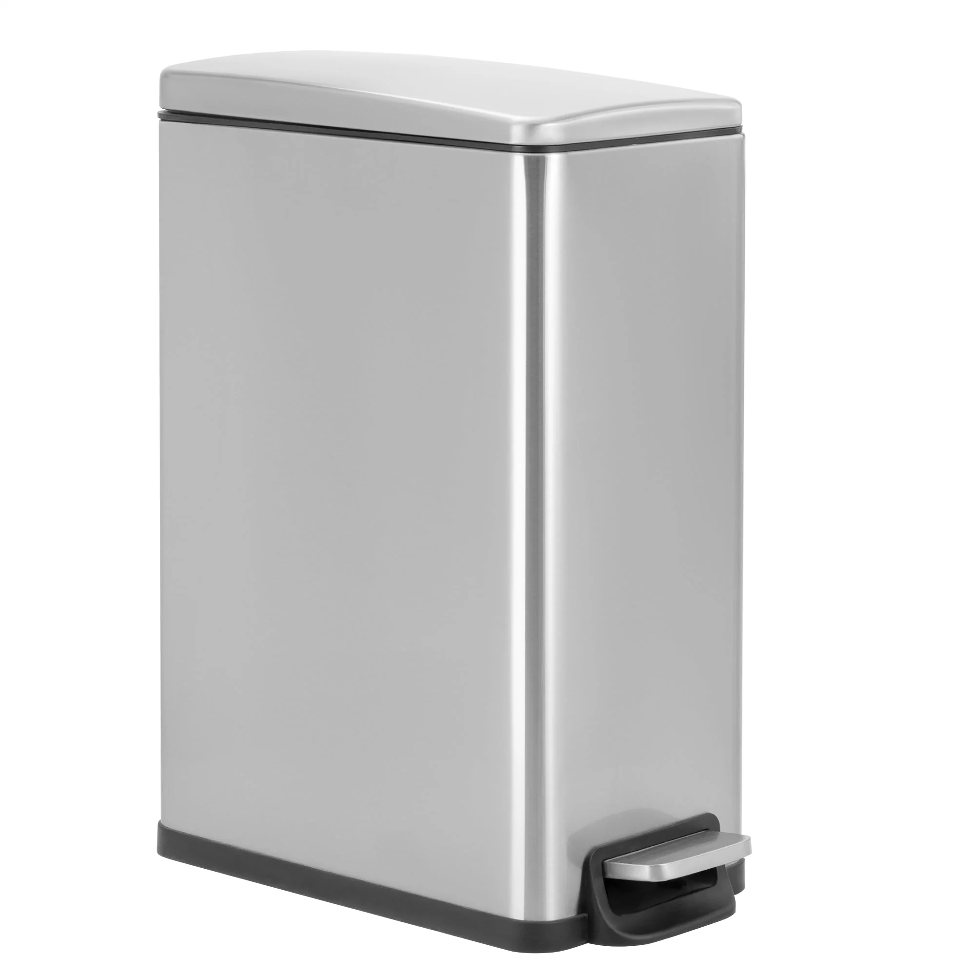 45L Slim Stainless Steel Pedal Trash Can with Inner Bucket Soft-Close AMTC45SB