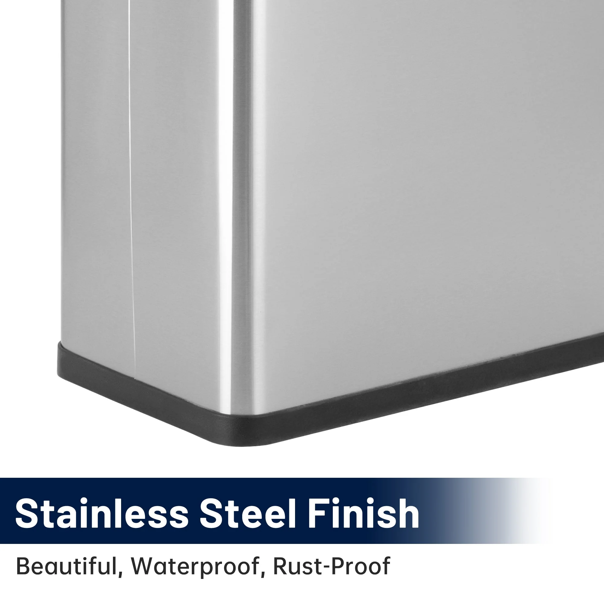 45L Slim Stainless Steel Pedal Trash Can with Inner Bucket Soft-Close AMTC45SB - Image 4