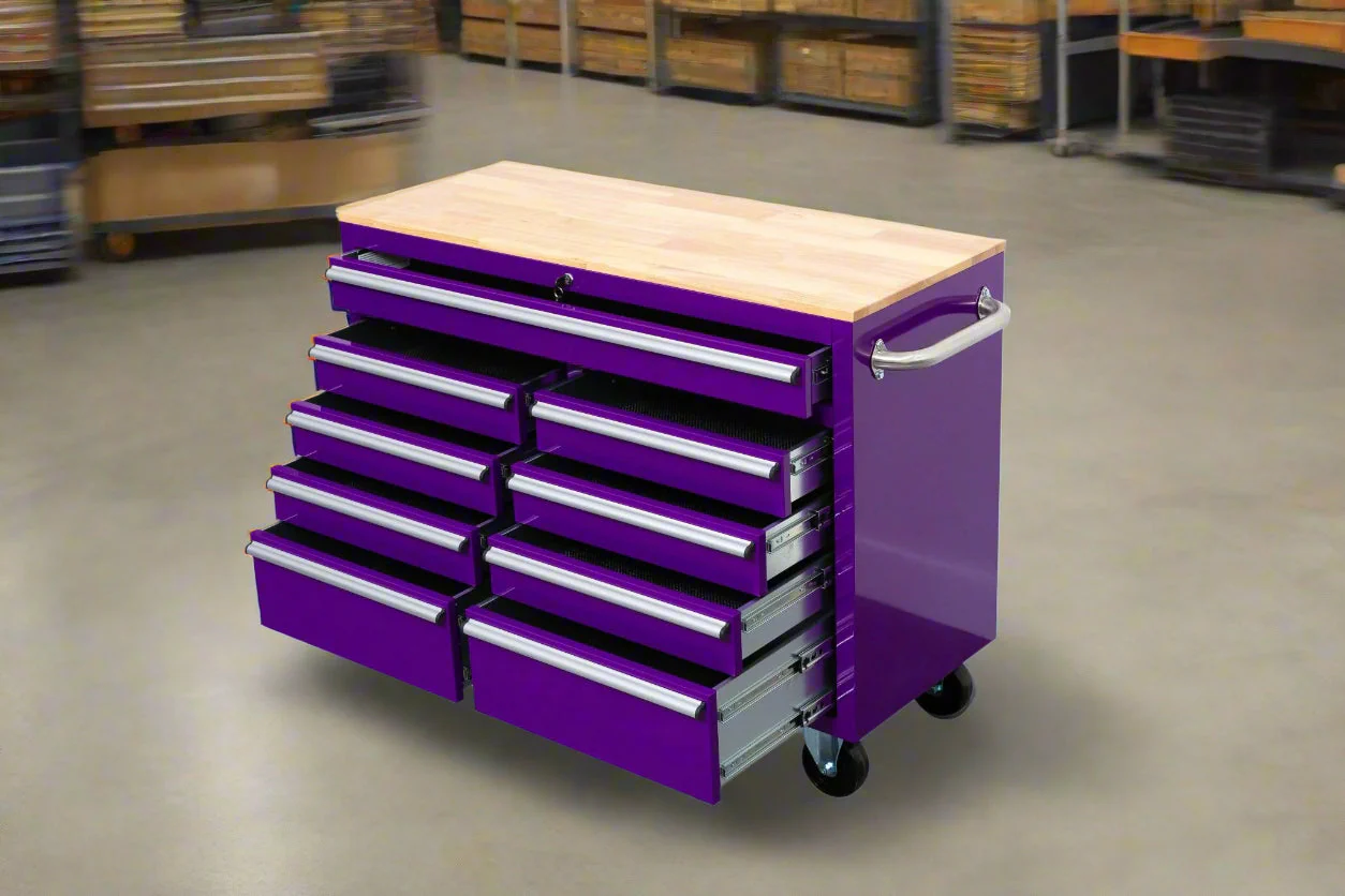 46" Rolling Tool Workbench – Heavy-Duty Mobile Storage Cabinet with 9 Drawers - Image 24