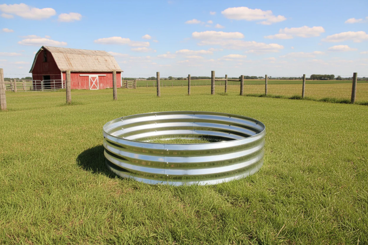 47" Round Metal Raised Garden Bed – Galvanized Steel Circular Planter for Vegetables & Flowers - Image 3