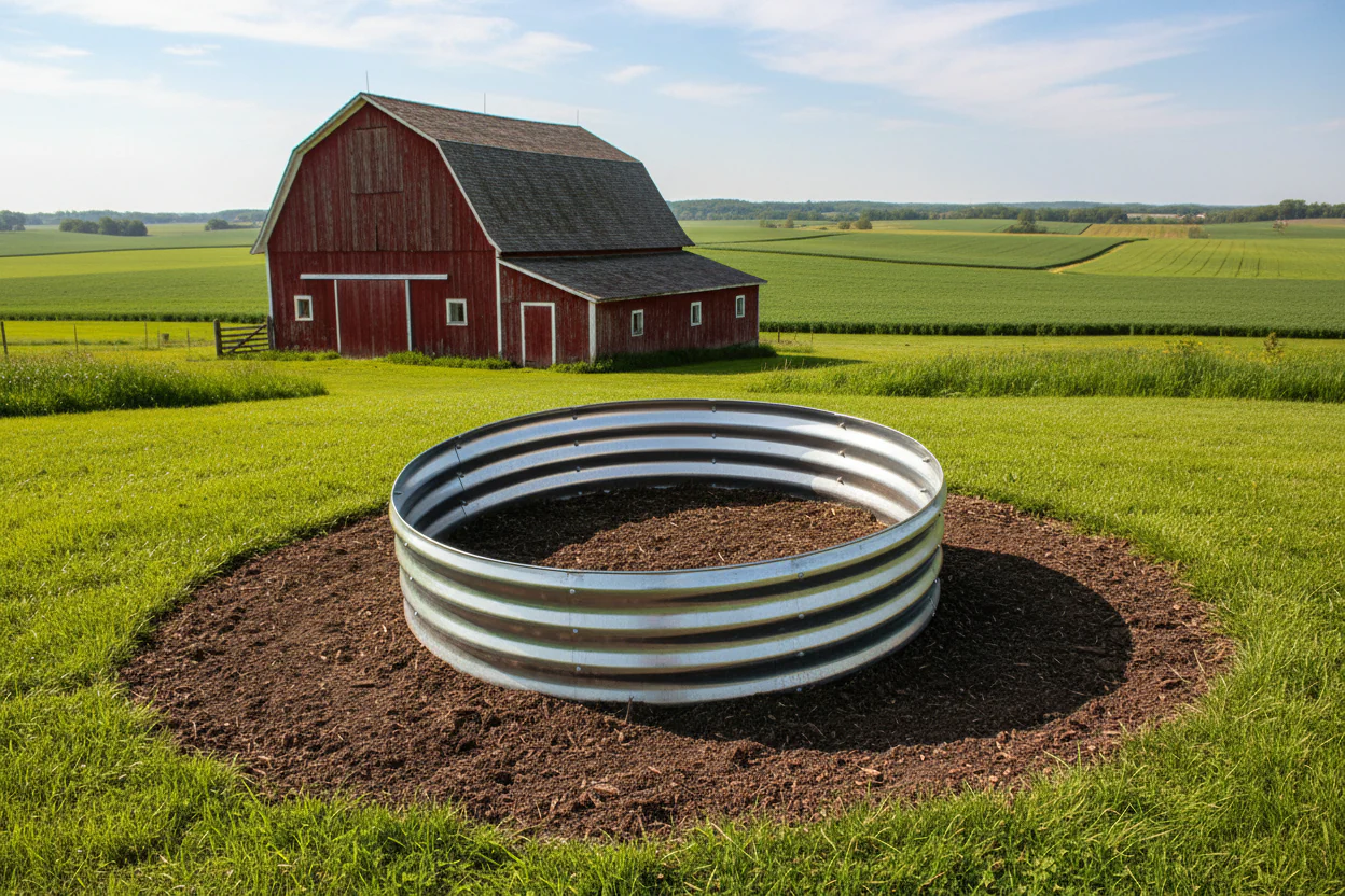 47" Round Metal Raised Garden Bed – Galvanized Steel Circular Planter for Vegetables & Flowers - Image 6