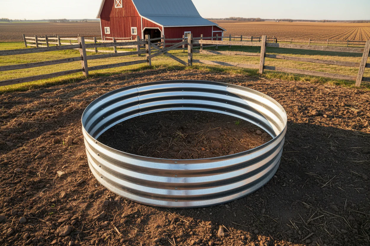 47" Round Metal Raised Garden Bed – Galvanized Steel Circular Planter for Vegetables & Flowers - Image 7