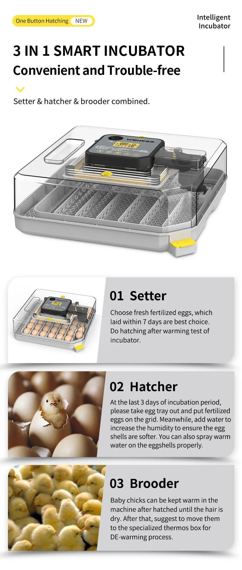 48-Egg Digital Egg Incubator – Automatic Hatching Machine with Display & Auto Turner for Chicken, Duck & Quail | Model 2548HP - Image 10
