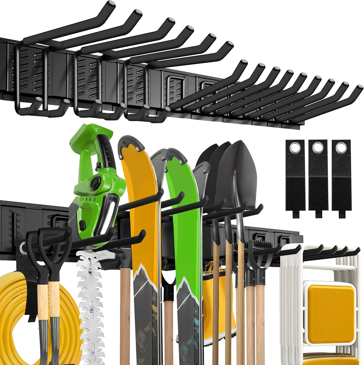 48″ Garden Tool Organizer Wall Rack 15-Piece Heavy-Duty 675 lb Capacity TO15675