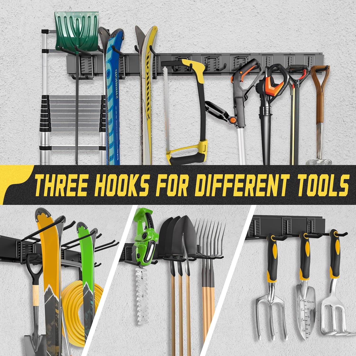 48″ Garden Tool Organizer Wall Rack 15-Piece Heavy-Duty 675 lb Capacity TO15675 - Image 6