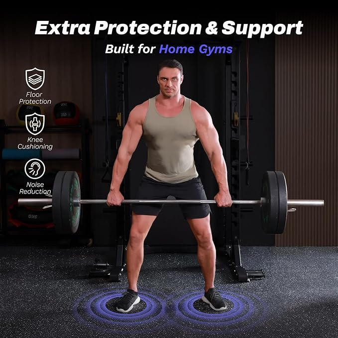 48 Sq Ft Interlocking Exercise Mats – 12 Tiles – EVA & Rubber Gym Flooring - Image 3
