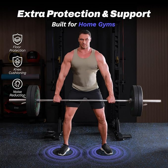 48 Sq Ft Interlocking Exercise Mats – 12 Tiles – EVA & Rubber Gym Flooring - Image 9