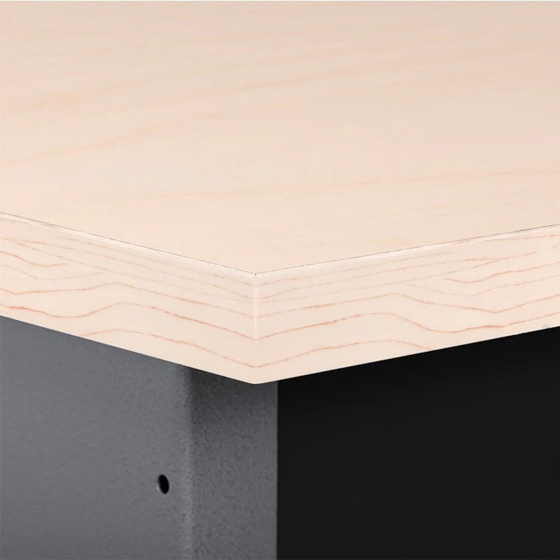 48" x 24" Steel Workbench with 2 Drawers & Double Door Storage Cabinet, 33.5" Height Wooden Top Heavy Duty Garage Bench TC006 - Image 5