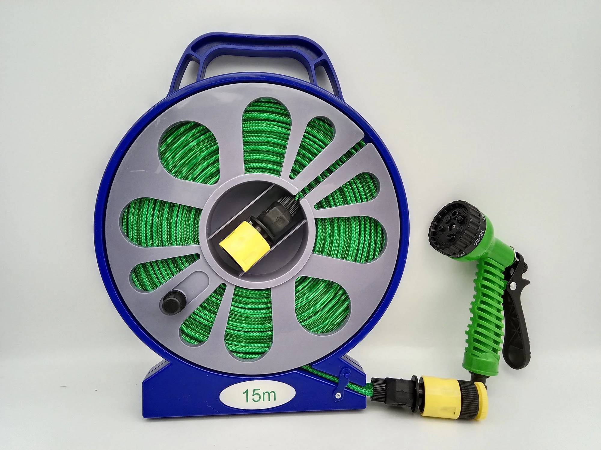 49 FT Garden Hose Reel Set with Spray Nozzle Portable Water Hose Storage G0296C