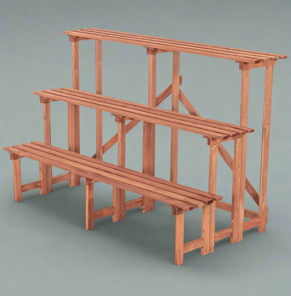 Large 3-Tier Wooden Plant Stand – 4FT Indoor Outdoor Display Shelf | 1216443 - Image 2