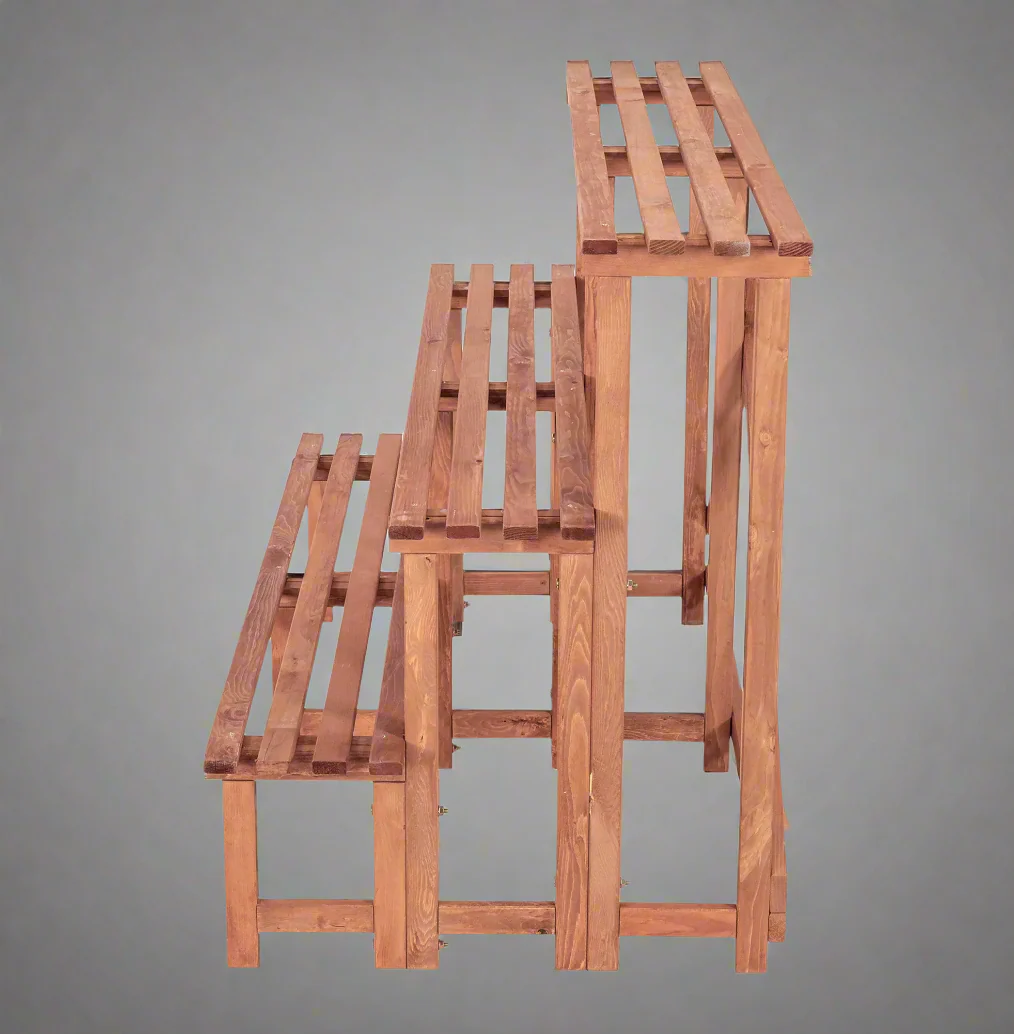 Large 3-Tier Wooden Plant Stand – 4FT Indoor Outdoor Display Shelf | 1216443 - Image 3