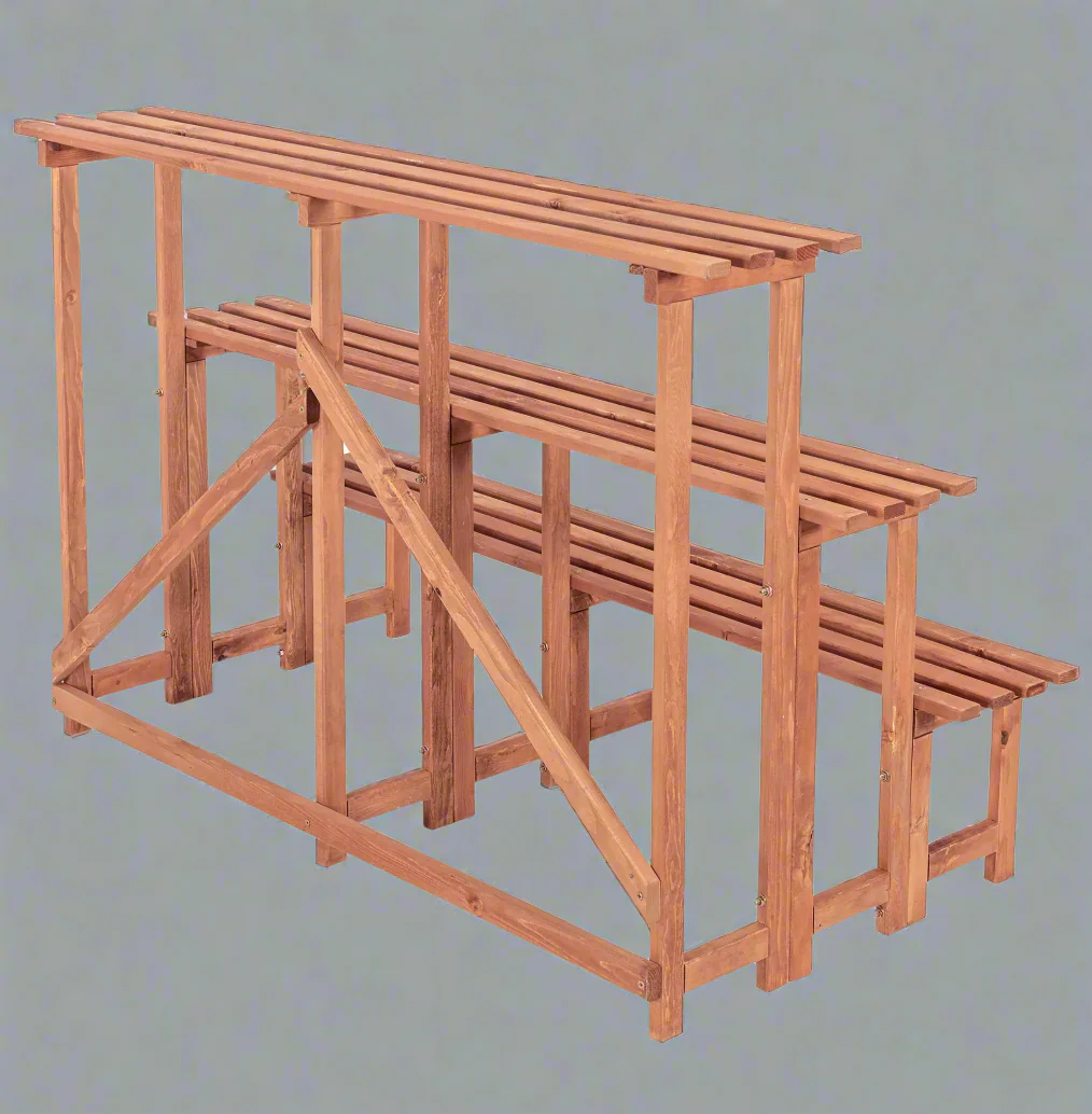 Large 3-Tier Wooden Plant Stand – 4FT Indoor Outdoor Display Shelf | 1216443 - Image 5