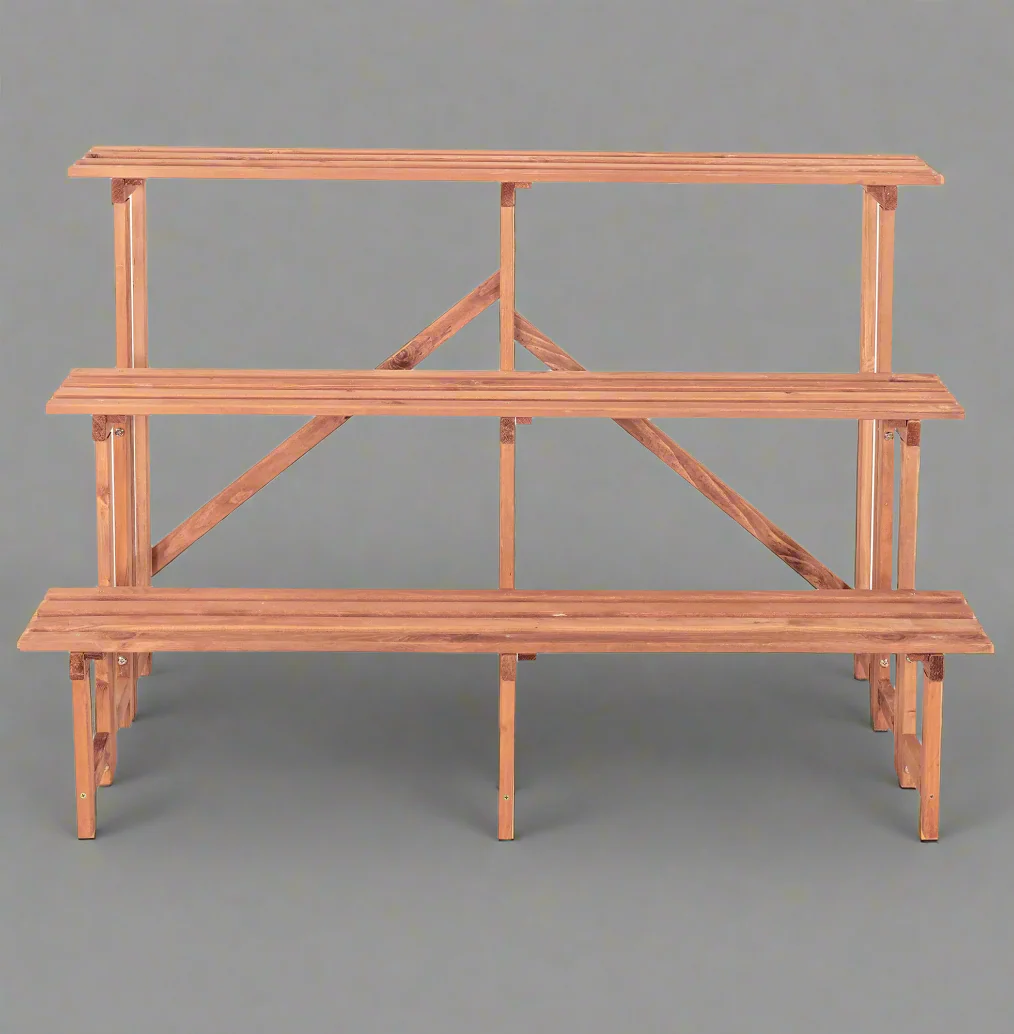 Large 3-Tier Wooden Plant Stand – 4FT Indoor Outdoor Display Shelf | 1216443 - Image 6
