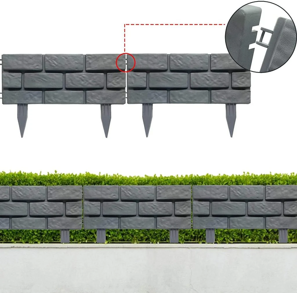 New 4 PCS Flexible Brick Stone Edging Border – Lawn & Garden Landscape Edge for Flower Beds & Walkways 517928 - Image 3