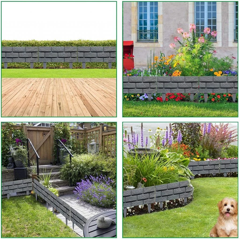 New 4 PCS Flexible Brick Stone Edging Border – Lawn & Garden Landscape Edge for Flower Beds & Walkways 517928 - Image 6