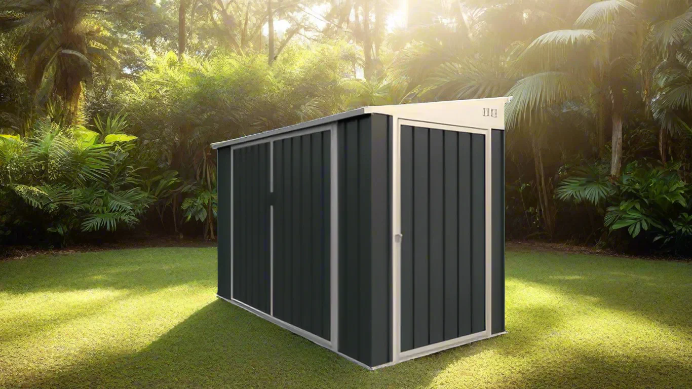 4 x 8 ft Outdoor Garden Storage Shed with Double Doors | Weatherproof Metal Design EF0408 - Image 3