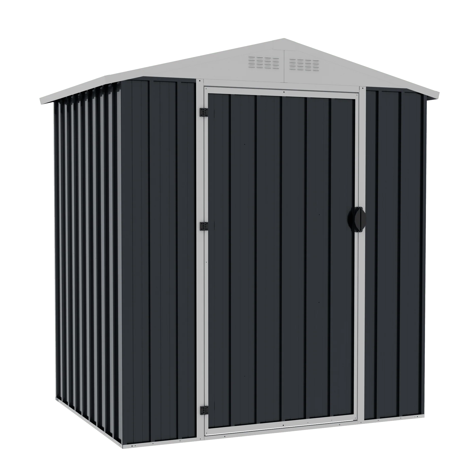 5.1' x 3.8' Outdoor Metal Storage Shed – Steel Garden Tool Shed with Single Swing Door, Grey 110275