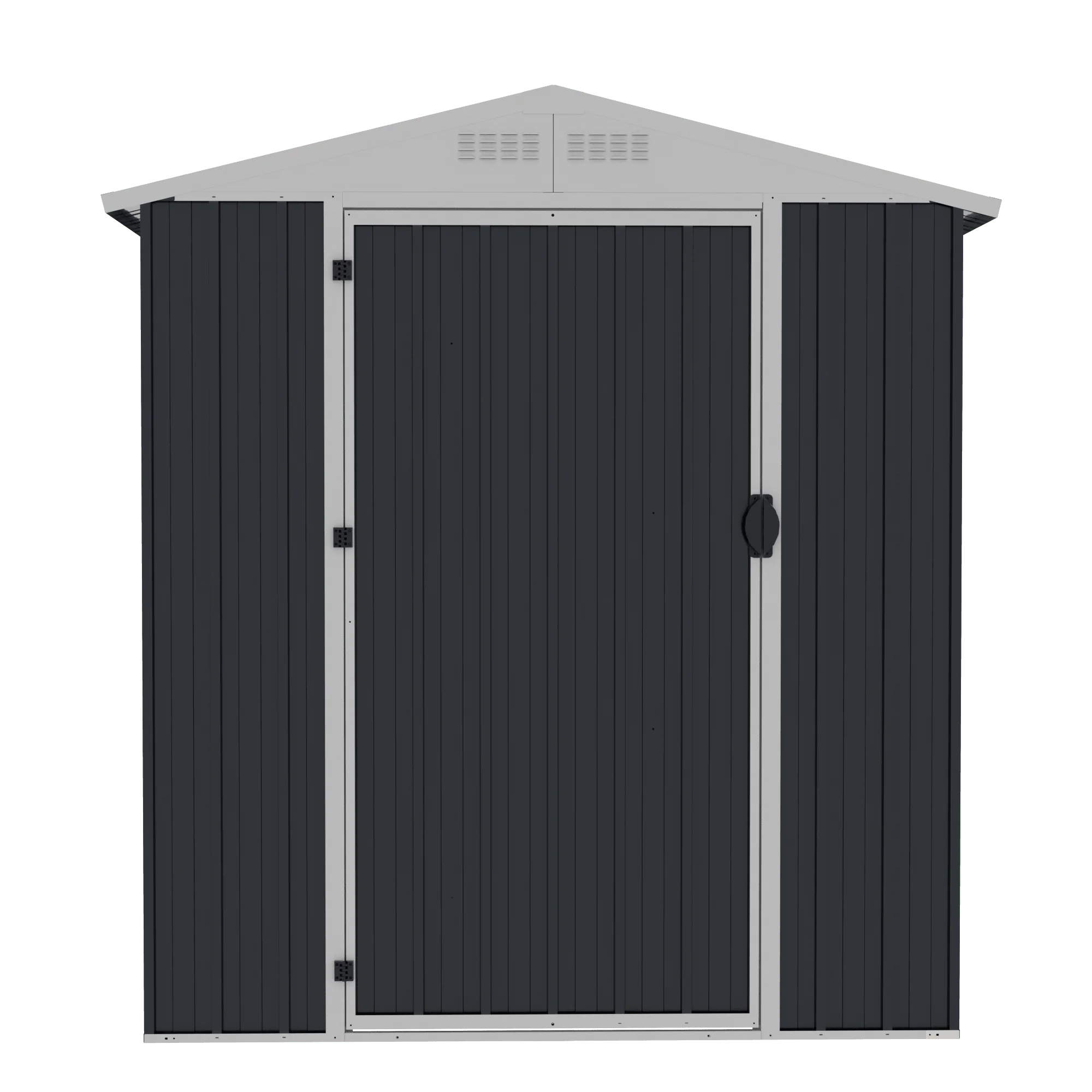 5.1' x 3.8' Outdoor Metal Storage Shed – Steel Garden Tool Shed with Single Swing Door, Grey 110275 - Image 2