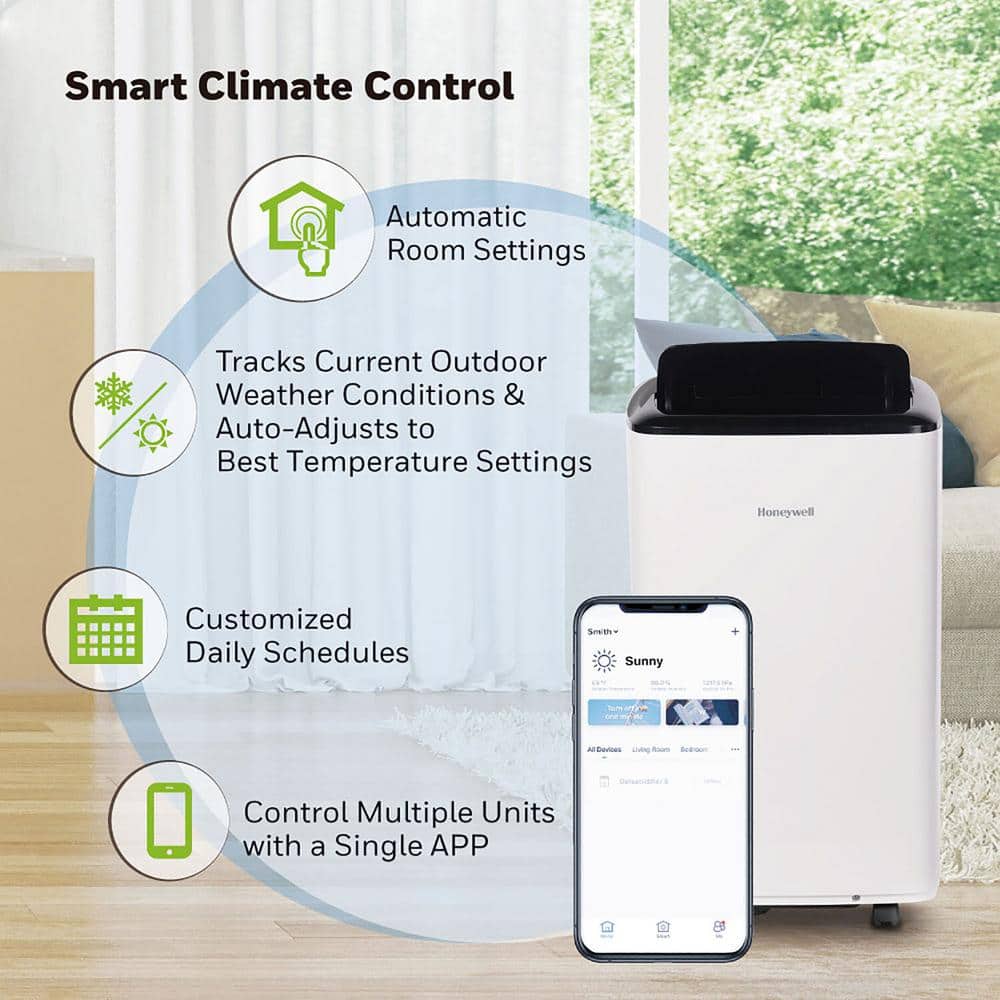 5,500 BTU Portable Air Conditioner HF8CESVWK5 Cools 350 Sq. Ft. with Dehumidifier and Wi-Fi in White - Image 3