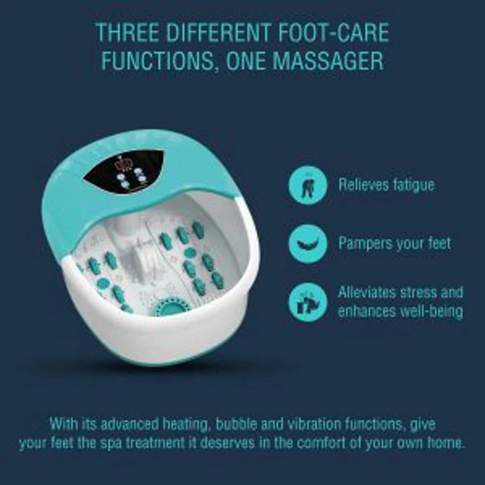 New 5-in-1 Foot Spa and Bath Massager with Heat – Stress Relief, Bubbles, Vibration, and Massage Rollers | Model 1224FS - Image 3