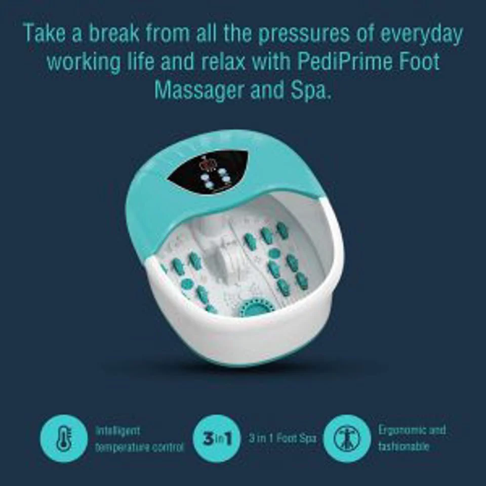 New 5-in-1 Foot Spa and Bath Massager with Heat – Stress Relief, Bubbles, Vibration, and Massage Rollers | Model 1224FS - Image 5
