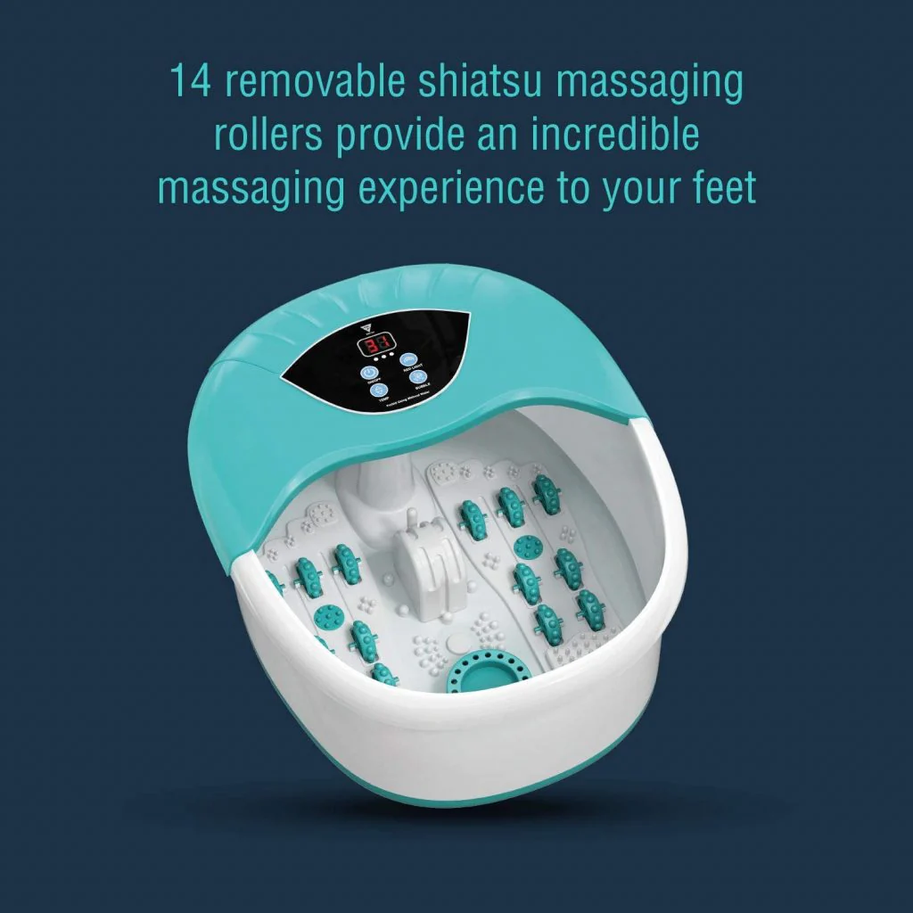 New 5-in-1 Foot Spa and Bath Massager with Heat – Stress Relief, Bubbles, Vibration, and Massage Rollers | Model 1224FS - Image 8