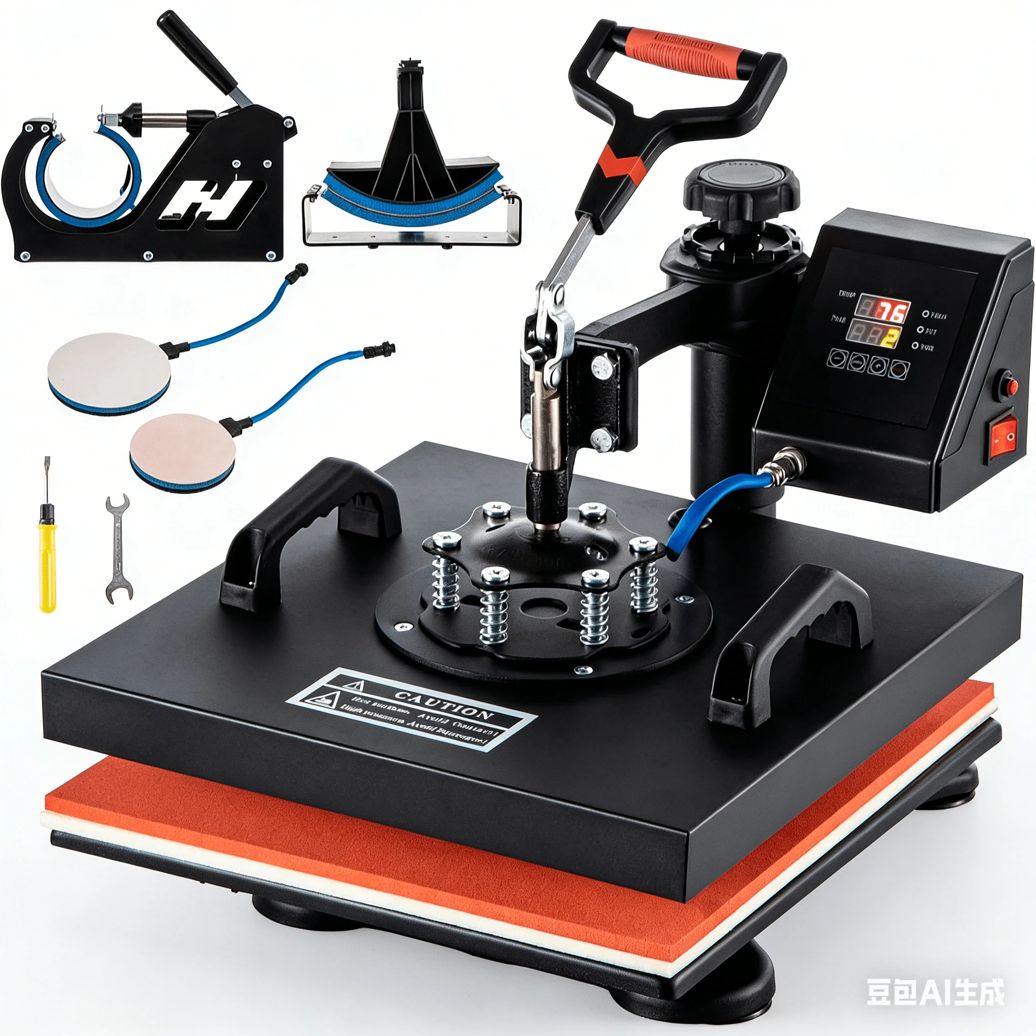 5 in 1 Heat Press Machine 15" x 15" Swing Away T Shirt Mug Hat Plate HP3838 - Image 2