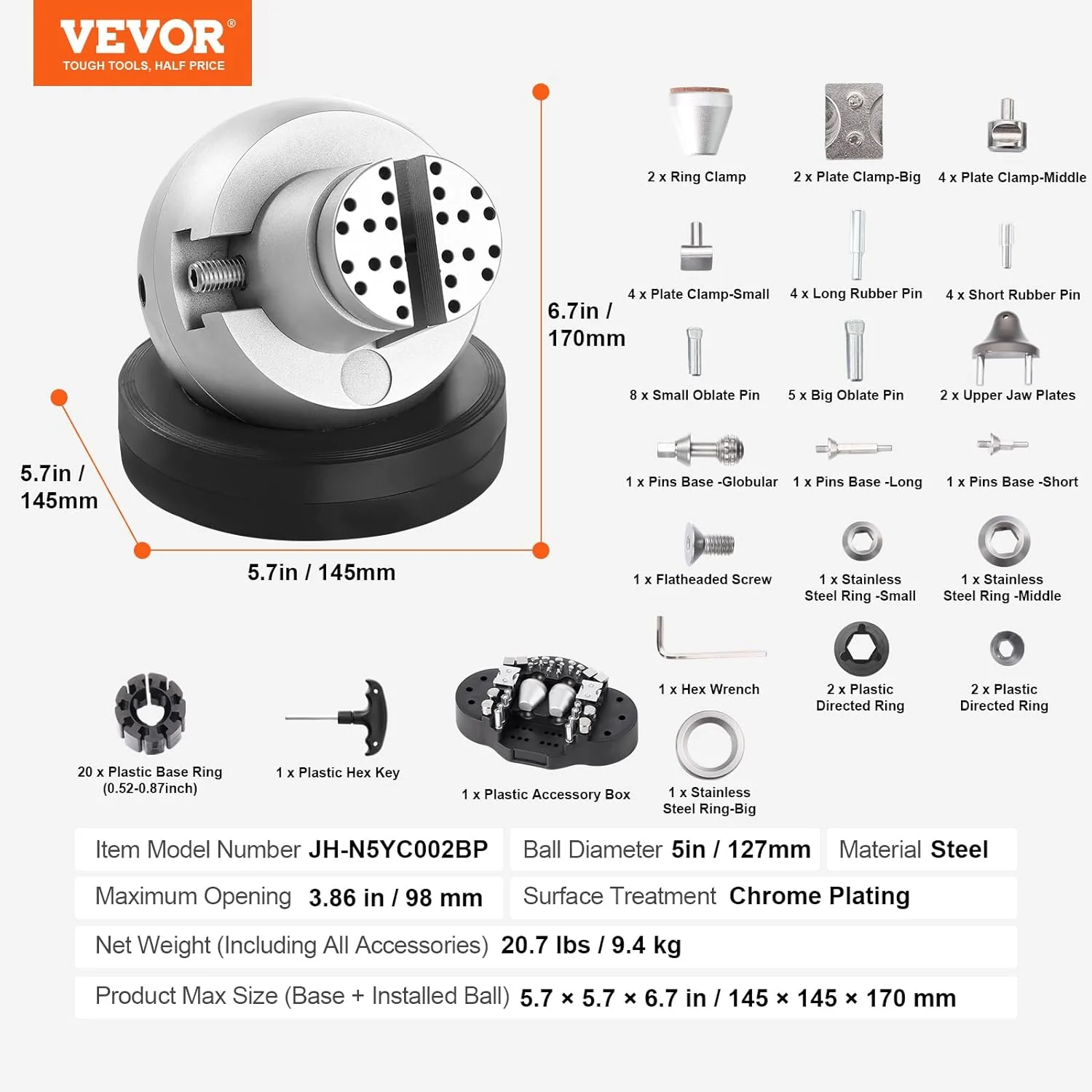 5" Ball Vise Jewelry Engraving Tool – Precision Workholding Clamp | SKU: 634430 - Image 7