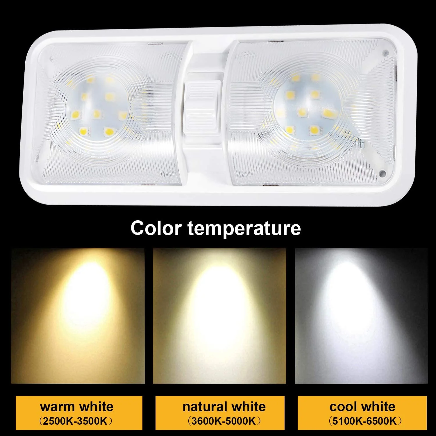5 Pack 12V RV Trailer Interior LED Dome Lights with Switch – CE & RoHS Approved | SKU: 528TLS - Image 4