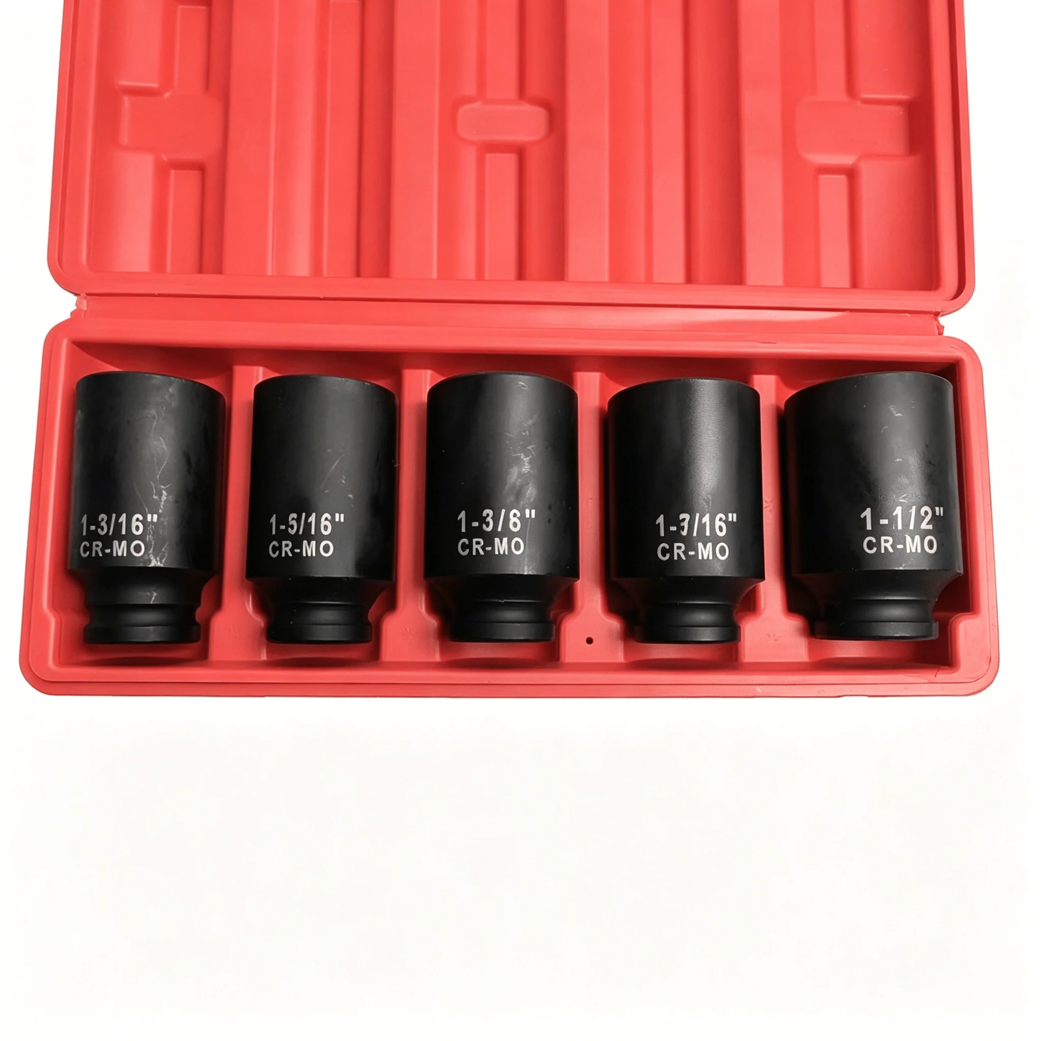 5-Piece 1/2" Deep Drive Spindle Axle Nut Impact Socket Set – Heavy-Duty Chrome | SKU: S1152 - Image 5