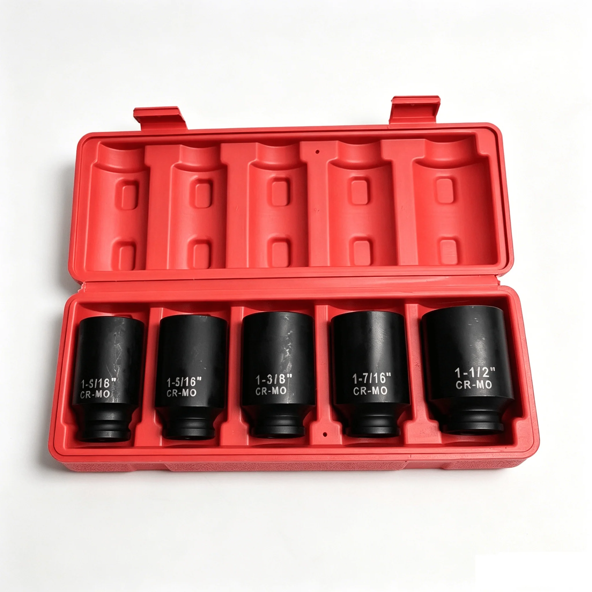 5-Piece 1/2" Deep Drive Spindle Axle Nut Impact Socket Set – Heavy-Duty Chrome | SKU: S1152 - Image 6