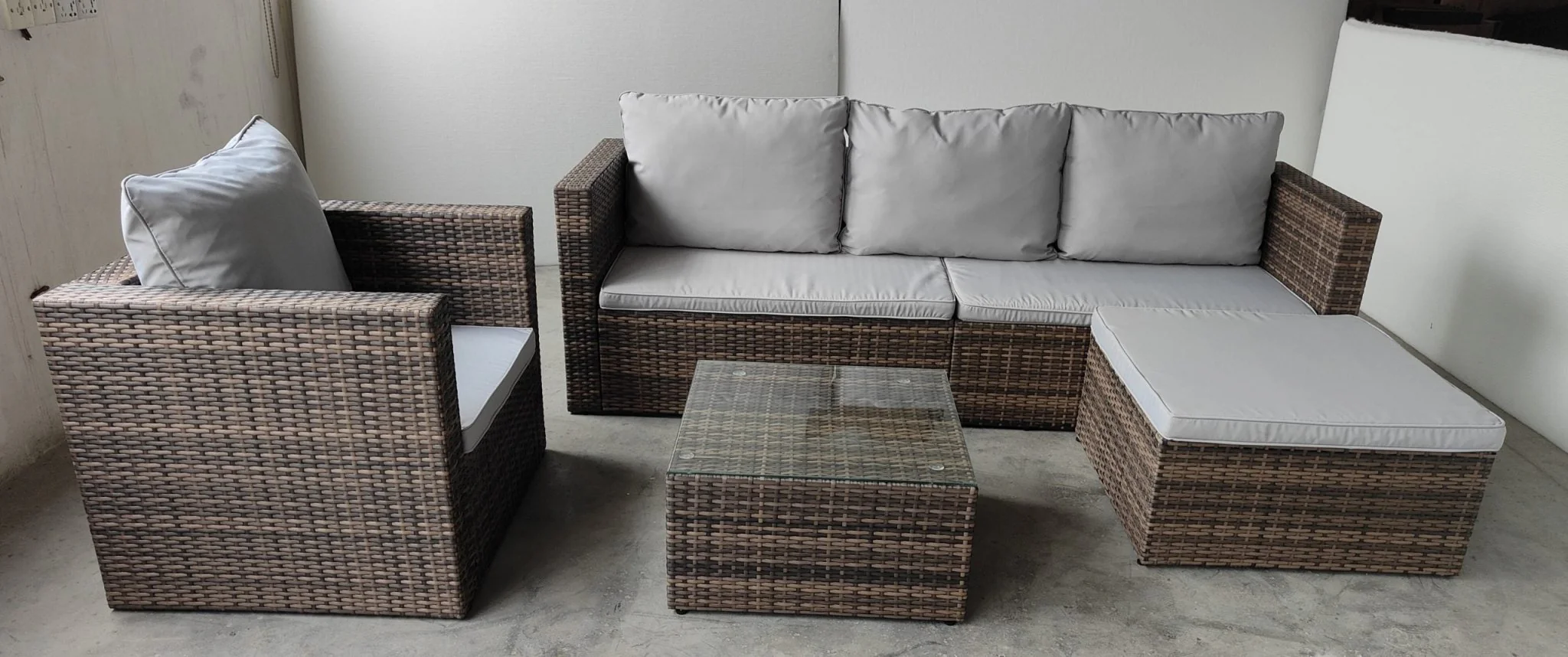 5-Piece Outdoor Patio Furniture Set – L-Shaped Sectional with Cushions & Table | SKU:5S23052 - Image 3
