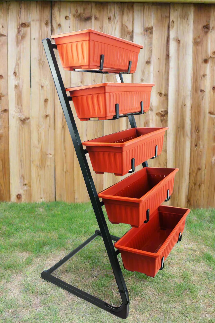 5 Tier Vertical Garden Bed Planter 22" Stackable Outdoor Herb Vegetable Flower Planter for Patio Balcony Yard GP01114 - Image 2