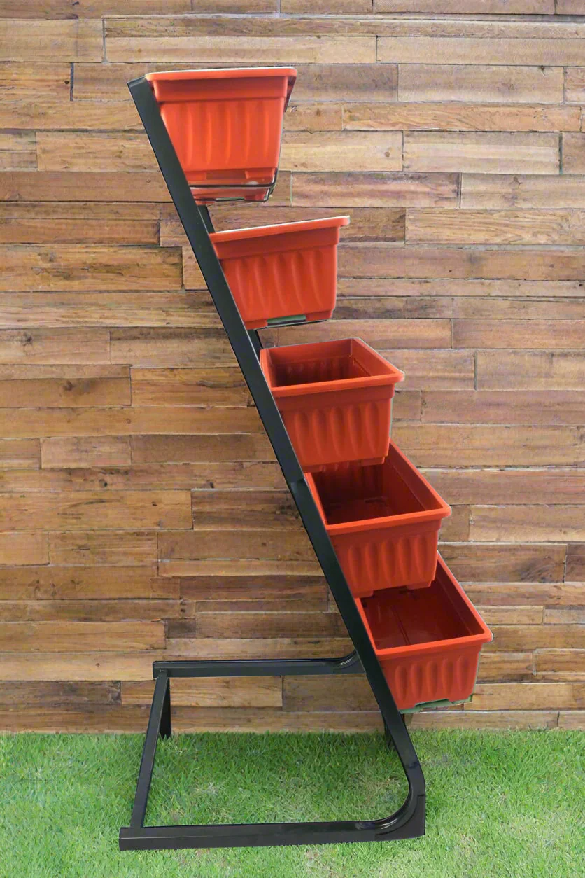 5 Tier Vertical Garden Bed Planter 22" Stackable Outdoor Herb Vegetable Flower Planter for Patio Balcony Yard GP01114 - Image 3