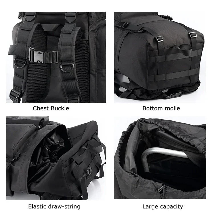 50–65L Large Tactical Backpack – Military Rucksack A88018 Series | MOLLE Outdoor & Survival Pack (Black A88018BLK / CP Camo A88018CP) - Image 6