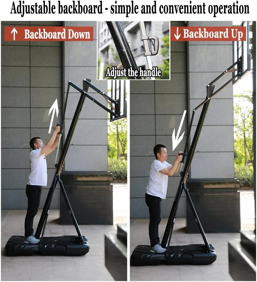 50” Adjustable height 10 FT Portable Basketball Hoop – Shatterproof Backboard – 2506193 - Image 3