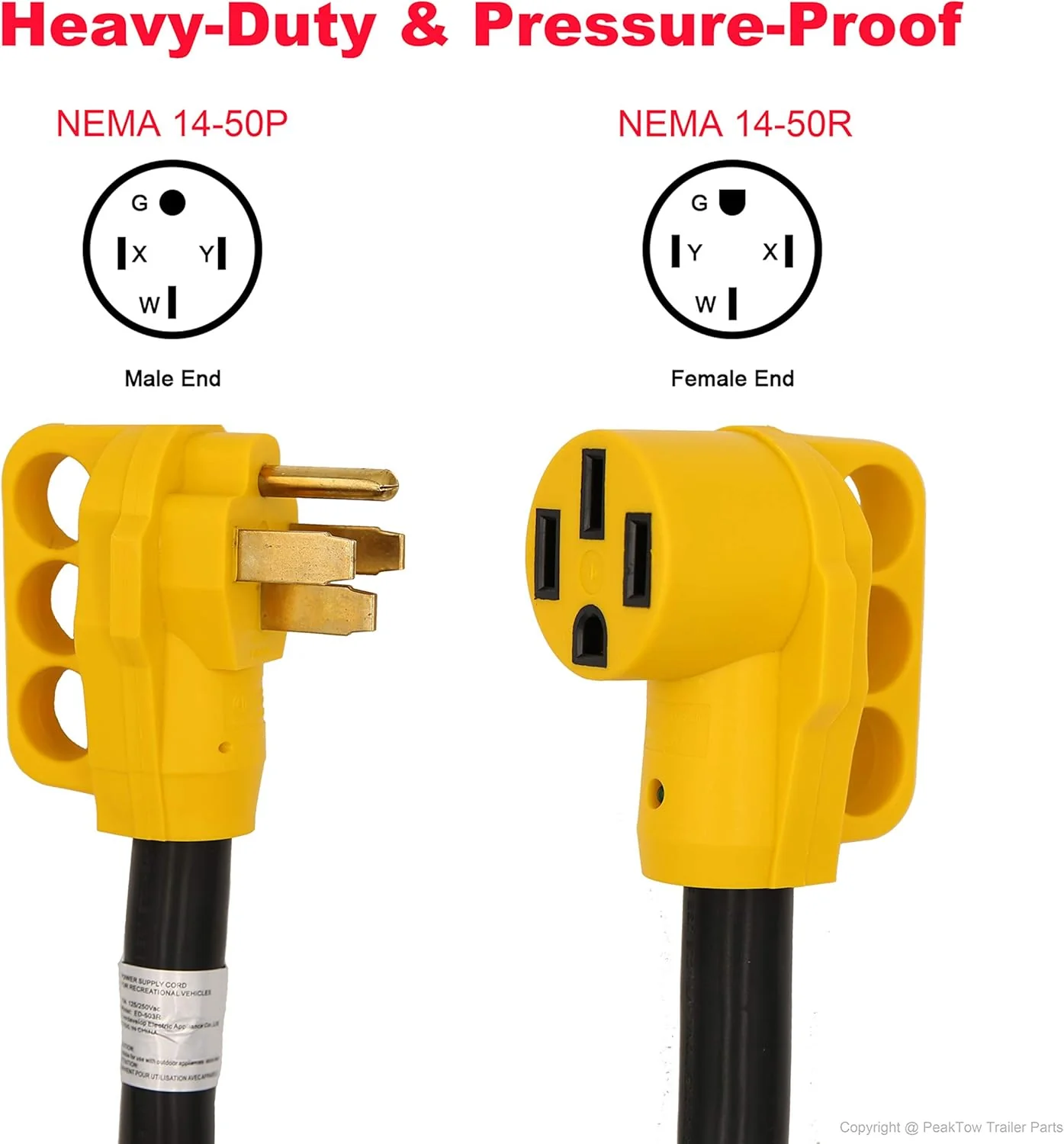 50 Amp Extension Cord – 30FT 250V Outdoor Power Supply Cable with LED, Grip Handle & Cord Organizer RV5030FH - Image 3