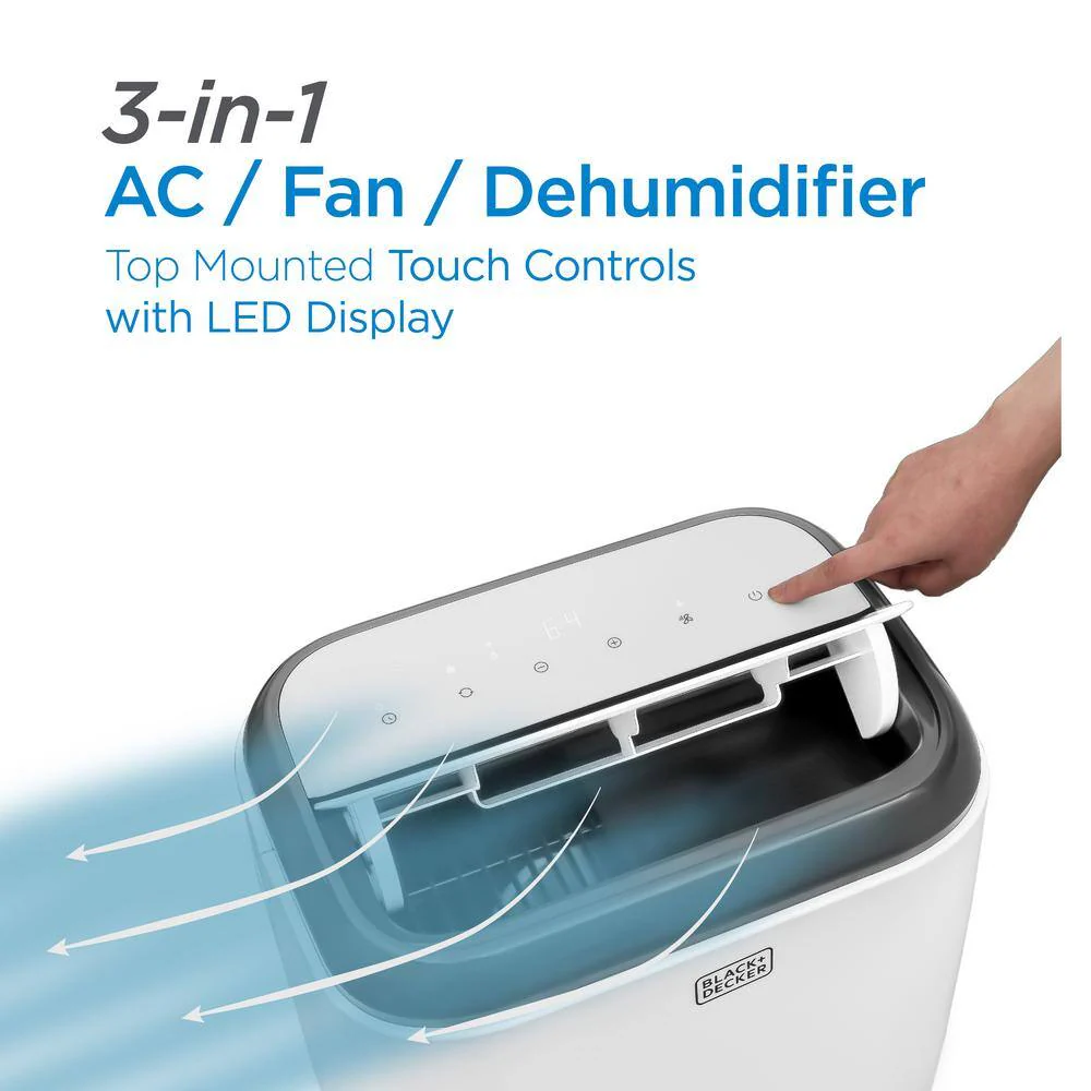 5000 BTU (DOE) Portable Air Conditioner Cools 350 sq. ft. without Heater with Dehumidifier with Remote in White - Image 4