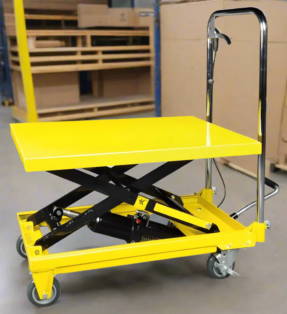 New 500 lbs Hydraulic Lift Cart – Adjustable Height Mobile Work Table with Foot Pedal HPT0330X