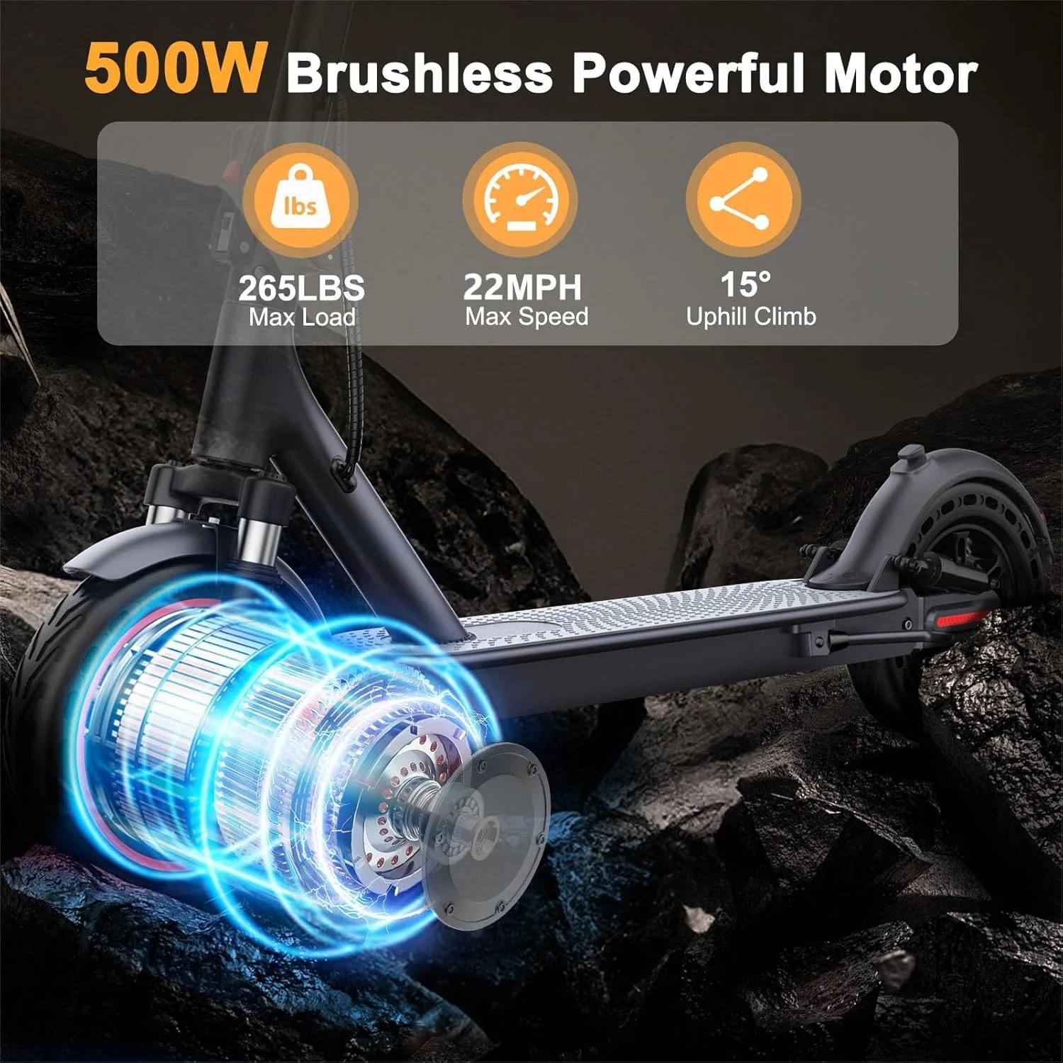 500W Electric Scooter 10 in Tires 36V 7.8Ah Battery 25 km/h Max Speed ES500W - Image 4